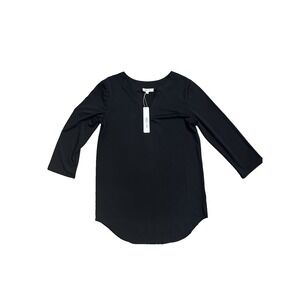 NWT Elsie & Zoey Women's S loose blouse Black V-neck